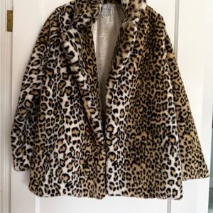 Leopard Print Faux Fur Coat